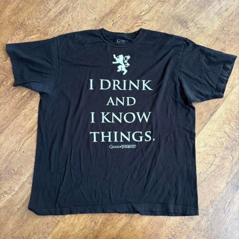 81.‎ faded black Game of Thrones "I Drink and I Know Things"